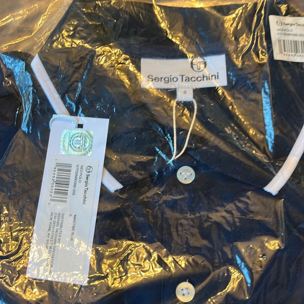 NWT Sergio Tacchini Geo Polo in Maritime blue - Picture 4 of 4